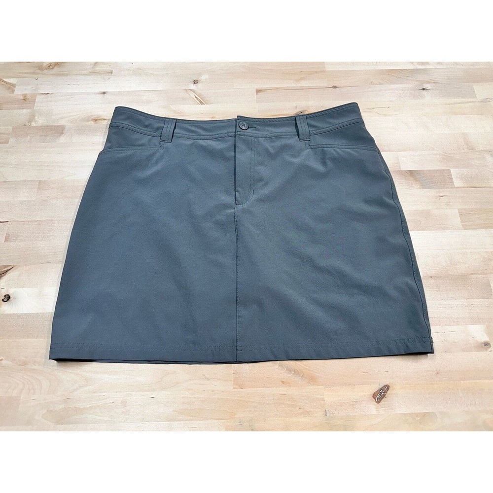 Eddie Bauer Womens Skorts Gray Lined Skirt Size 14 Hiking Ladies Polyester
